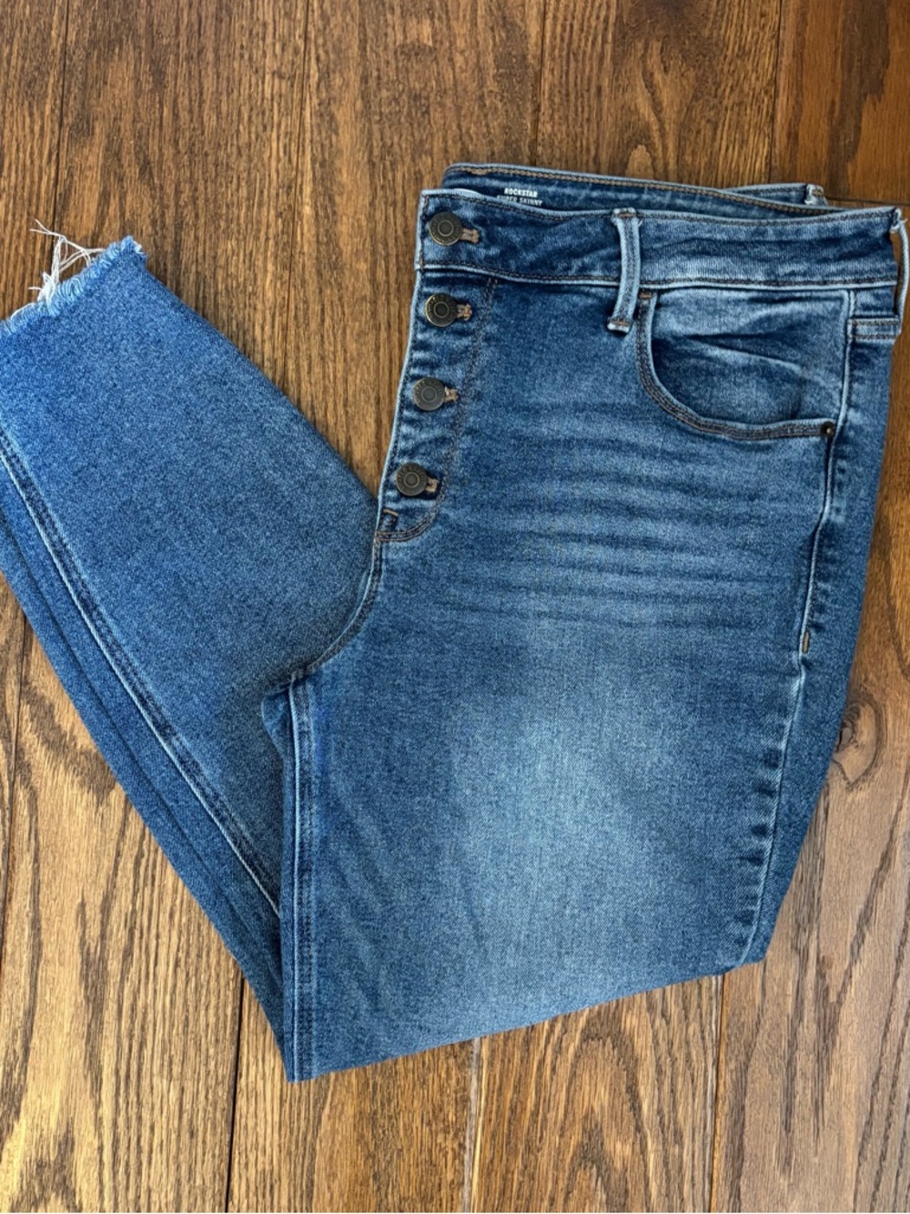 Old Navy Blue Denim RockStar Super Skinny Mid-Rise Jeans